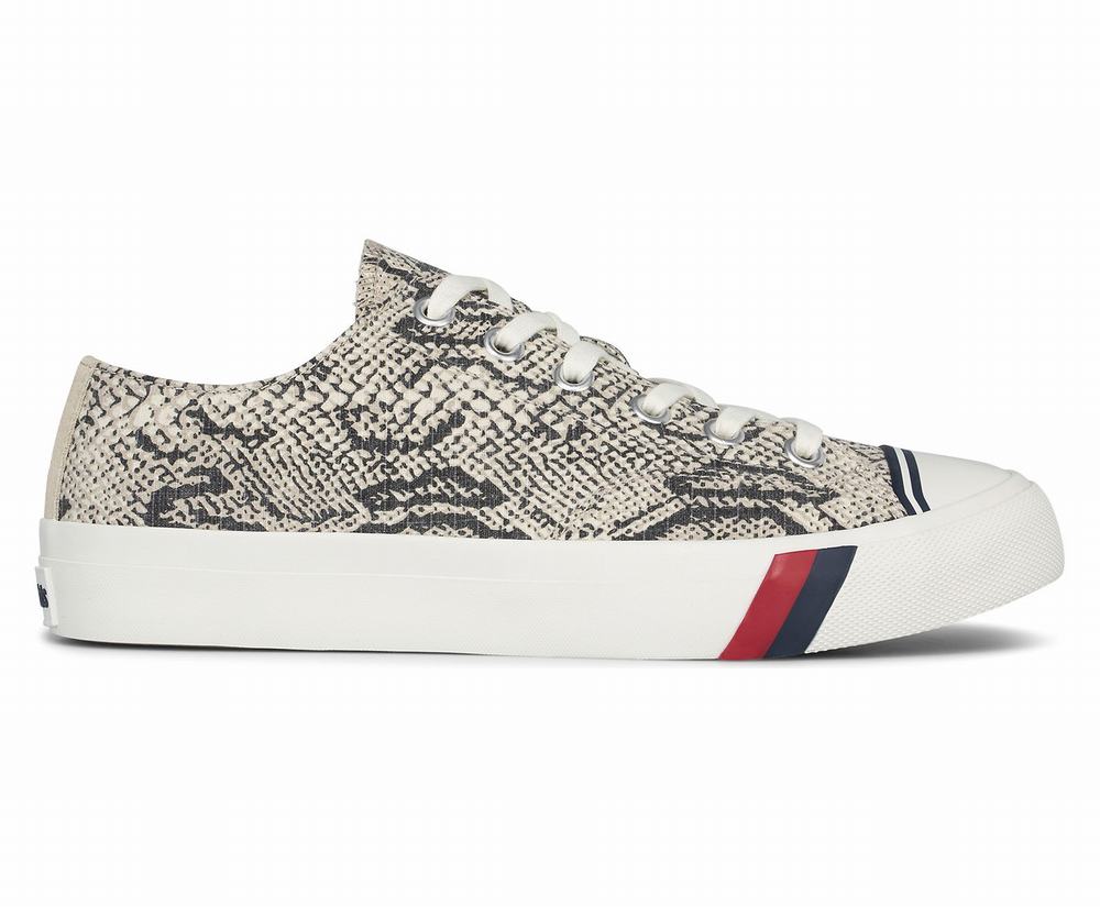 Women's Keds Royal Lo Snake Ripstop Low Top Sneakers Black White 2196840FV - South Africa